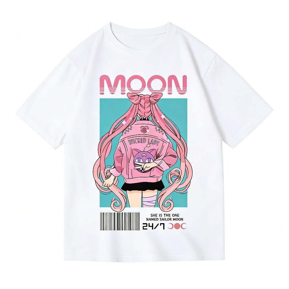 Sailor Moon Usagi Tsukino Unisex Reines Baumwoll-T-Shirt 2026 Sommer Neu Anime-Print Locker Freizeit Eltern-Kind Kurzarm-Oberteil