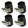4Pcs Black Aluminum Alloy 6AN Hex Water Hose Fitting End Finishers Clamp Fit for Fuel Oil Coolant