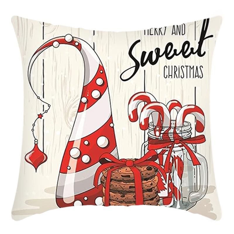 Weihnachts-Kissenbezug Pfirsichhaut Leinen Digitaldruck Kissen Santa Claus Kissen Kissenbezug