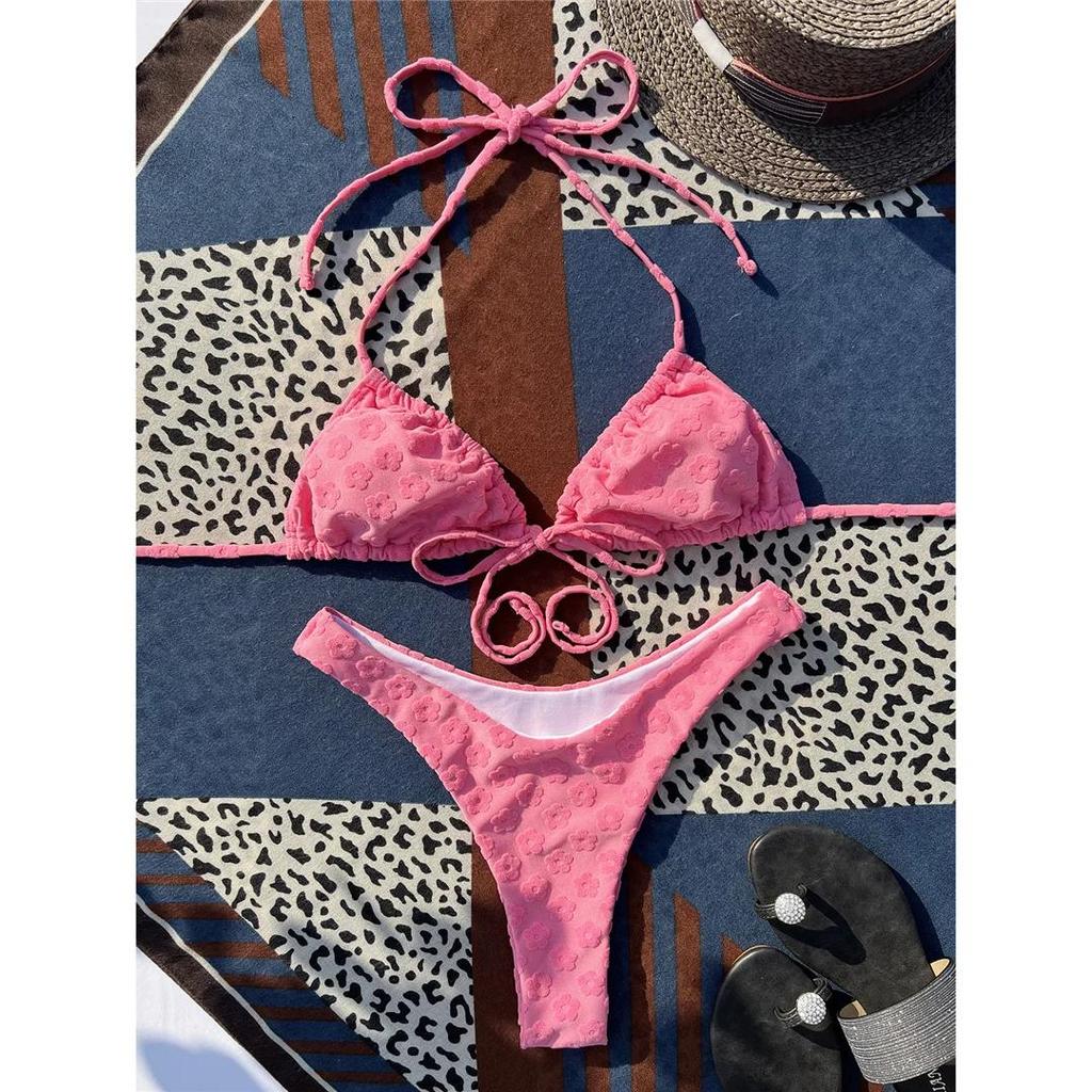 Sexy bikiny s ramínky na krk, brazilské, s pasem a pasem, dámské plavky, dvoudílná sada bikin, plavky