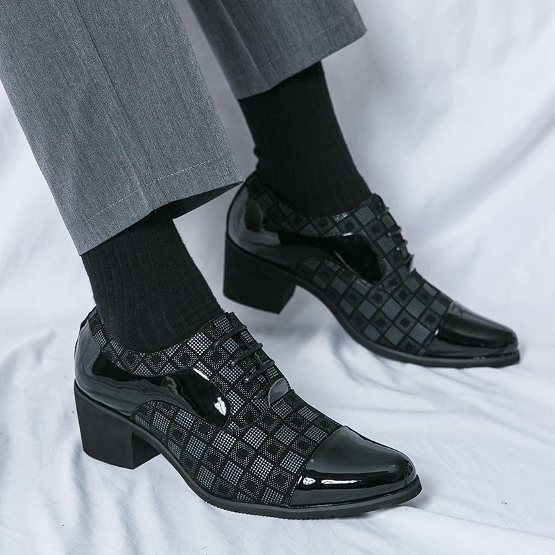 Fashion New Arrival High Heel Men's Red Leather Shoe Fashion Pointed Toe Dress Shoes Men Oxford Shoes for Men Wedding Shoes Prom Party