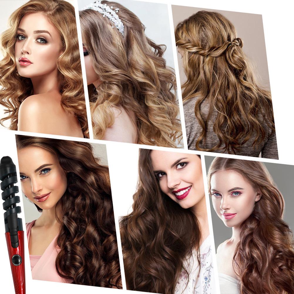 Women's with Helical Electric  divider  Anti-Burn Multi-Purpose Safe Hair Curling Iron for Home/Travel Hair Styling Tool