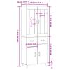 Highboard Concrete Grey 69.5 x 34 x 180 cm Particleboard
