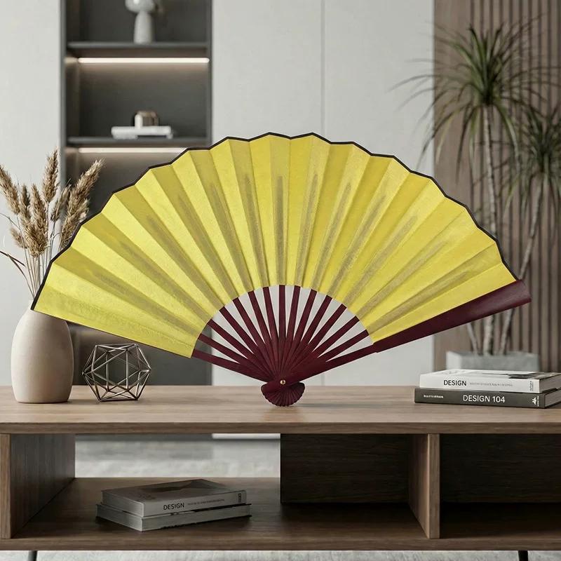 Folding Fan Chinese Style Summer 10inch Ancient Style Fan Men's Silk Cloth 2026 New Model Summer Bamboo Fan Hanfu Portable Fan