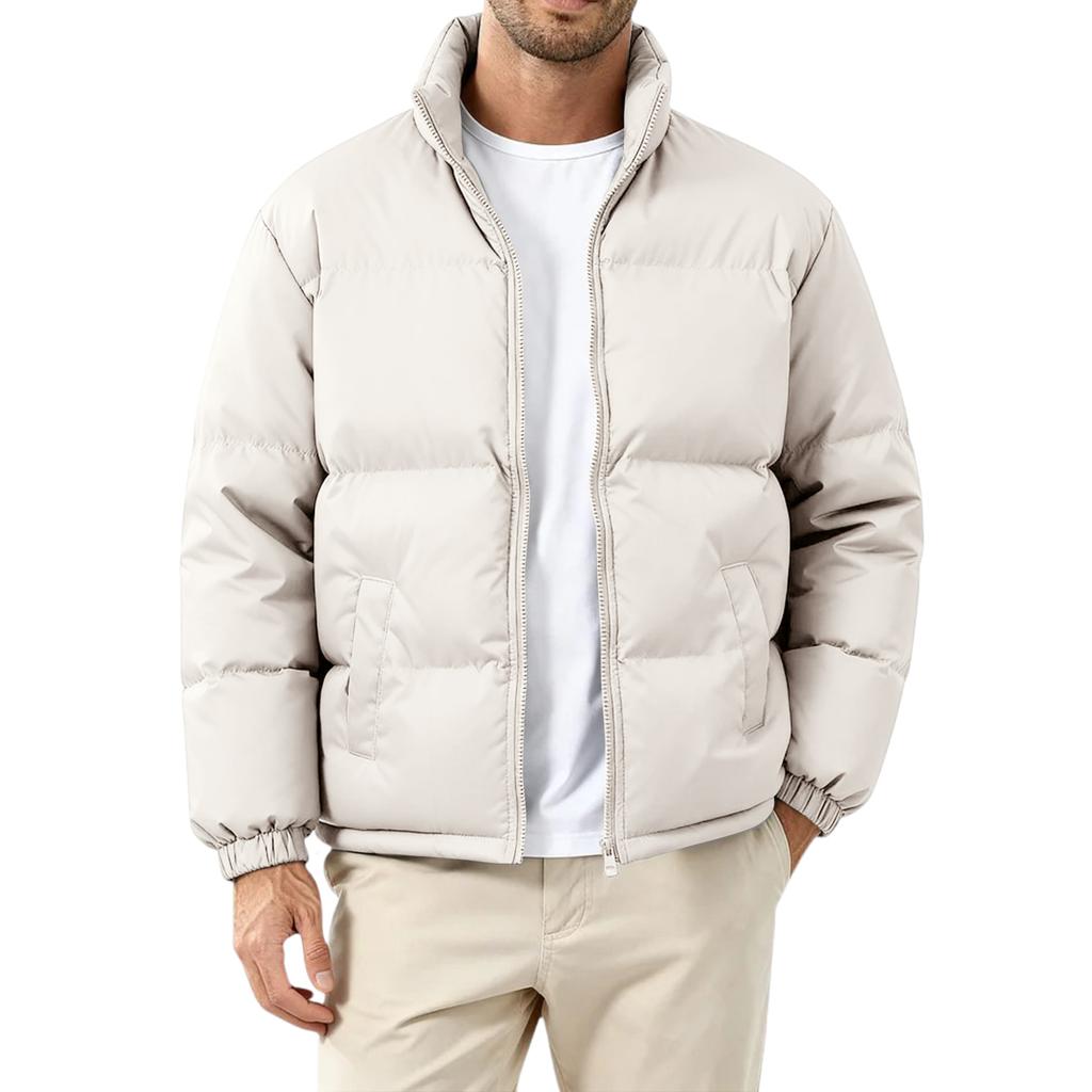 Men's Loose-Fit Casual Down Jacket With Long Sleeves