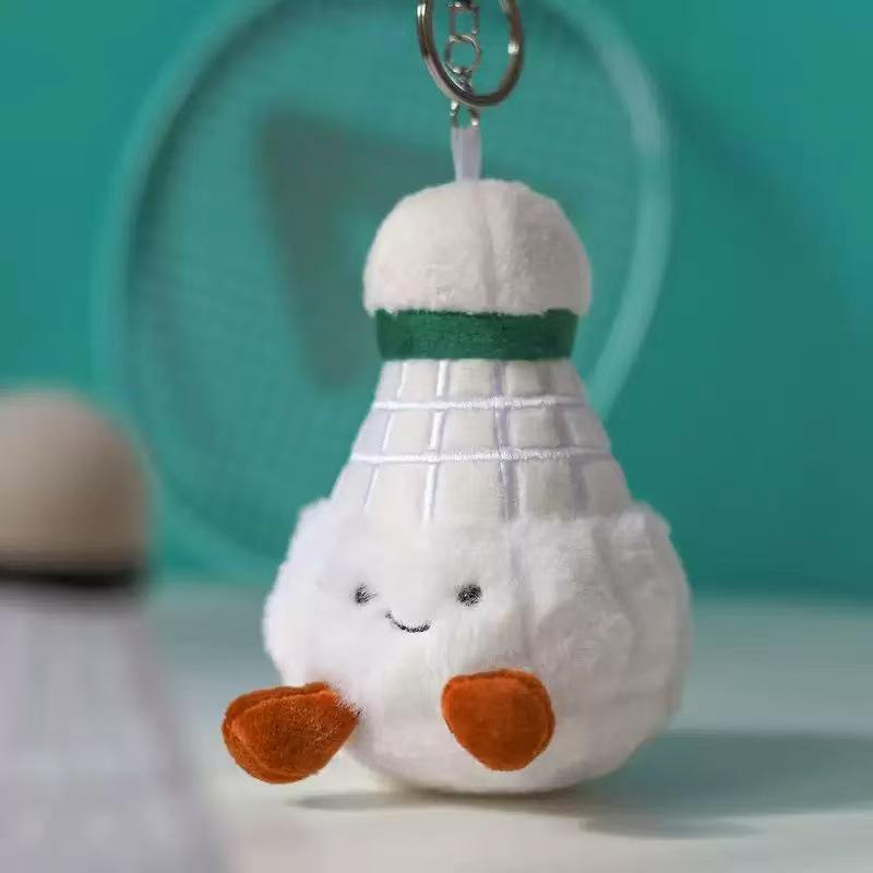 Soft Fufu Badminton Plush Toy Keychain - Cute Doll Pendant & Birthday Gift