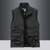 Sleeveless Vest Men's Four Seasons Middle-aged Outdoor Leisure Loose Large Size Vest European and American Sports Multi-bag Vest