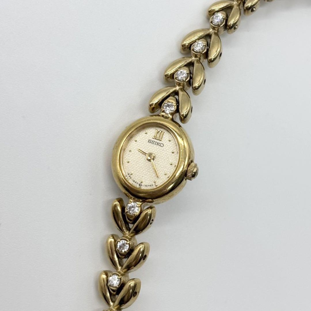 

[USED] Working SEIKO 1E20-6050 8P Diamond Dress Watch