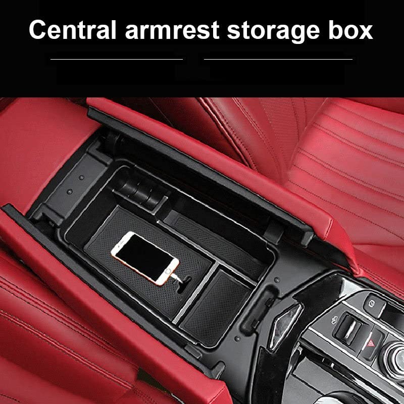 Center Armrest Storage Box Cover Trim Car Organizer for Maserati for Quattroporte 2013-2016 Ghibli 2014-2016 Levante 2016-2018 Armrest Storage Box