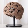 Flowers Knitted Hat Hollowed Out Skullies Hat Breathable Sun Visor  for Women
