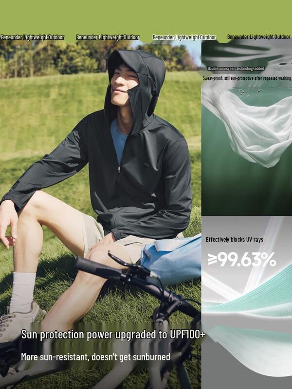 Куртка Bananain с капюшоном, защита от солнца UPF100+, ледяной шелк