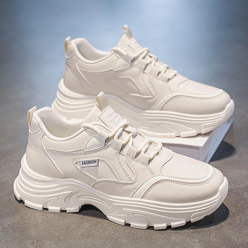 

Осень новые дышащие маленькие белые туфли мужские трендовые универсальные туфли на платформе спортивные повседневные для бега мужские 39