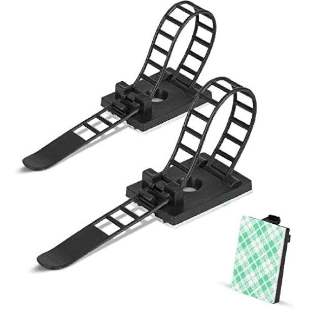 50 Packs Zip Tie Adhesive Mounts - Self-Adhesive Cable Clips Fasteners Cable Wire Clips - Cable Straps Tie Clamp Organizer - Cable Clamp Base Holders