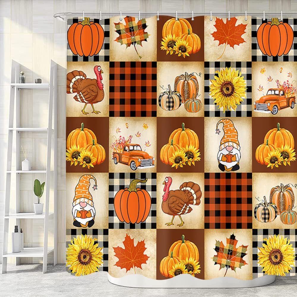 

Winter Christmas Shower Curtain For Bathroom,Cute Cardinal Bird Snowman For Snowflake Holiday Fabric Bath Curtain,Xmas Pine Tree W60H190(CM)-1 Pcs