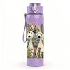 1PC Husky Dog Winter Forest Art Print 750ml Color Plastic Sports Water Bottle Leakproof Flip Straw Lid Suitable for Sports Office Home Use