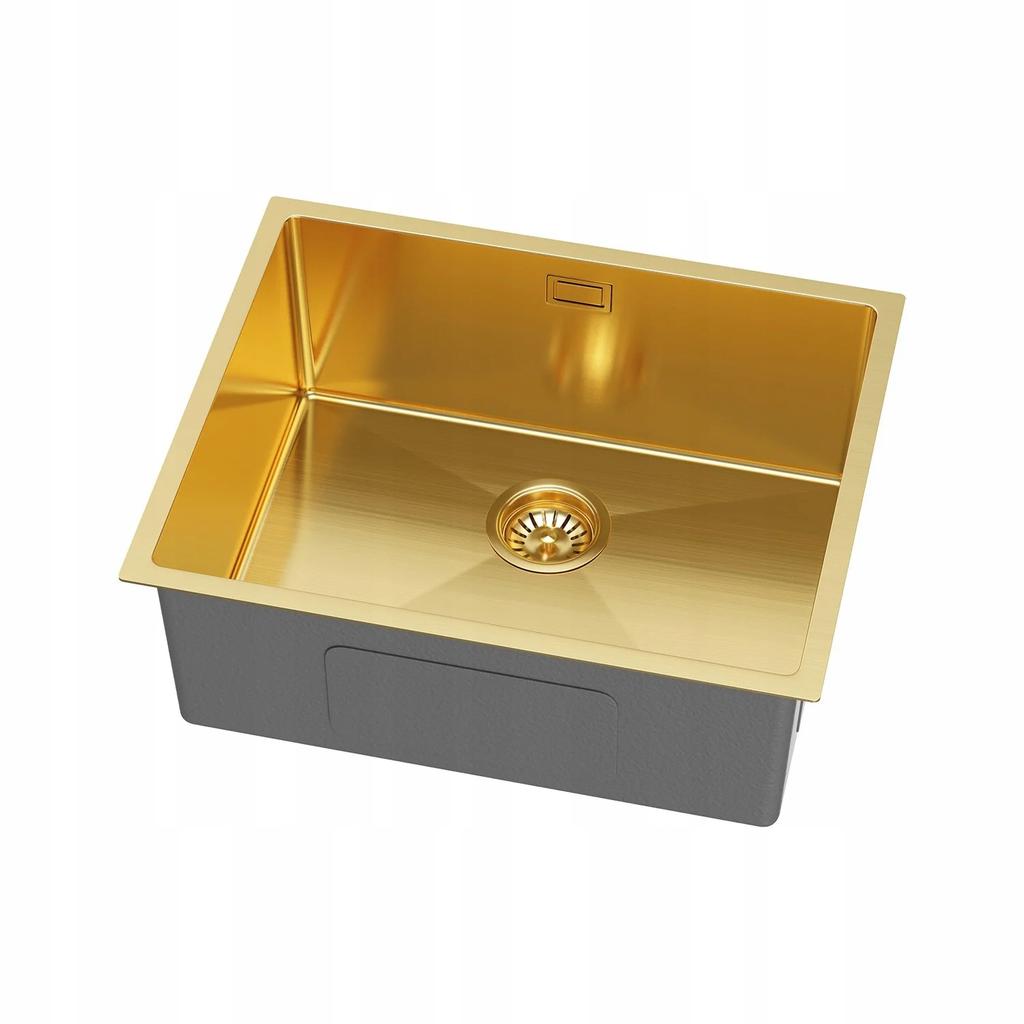 Single Bowl Sink Nayes 54x44 Steel Gold Pvd