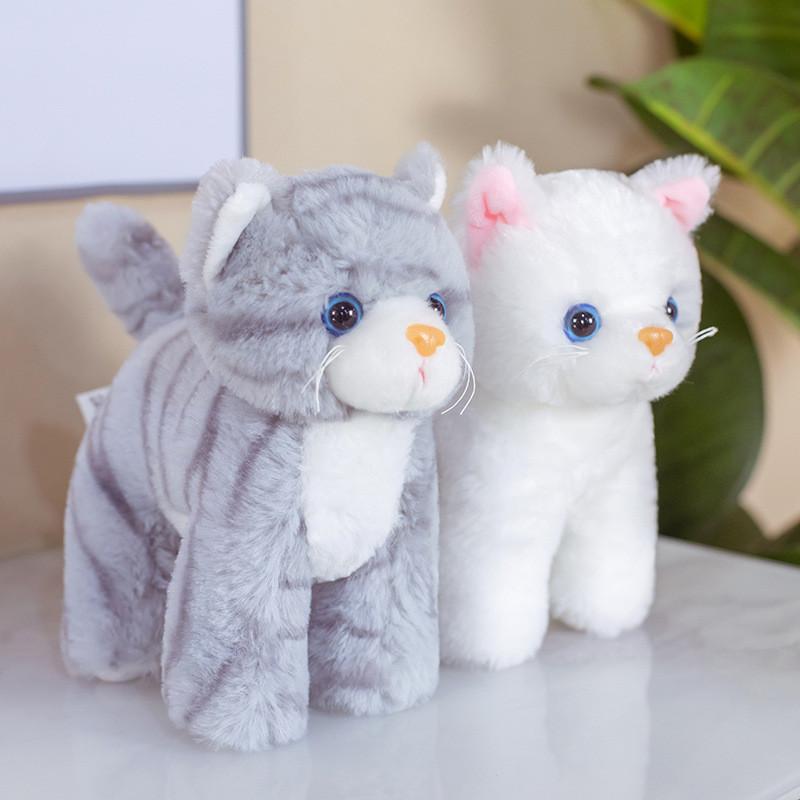Cute Striped Cat Plush Doll For Kids Baby Gift Animal Stuffed Toy
