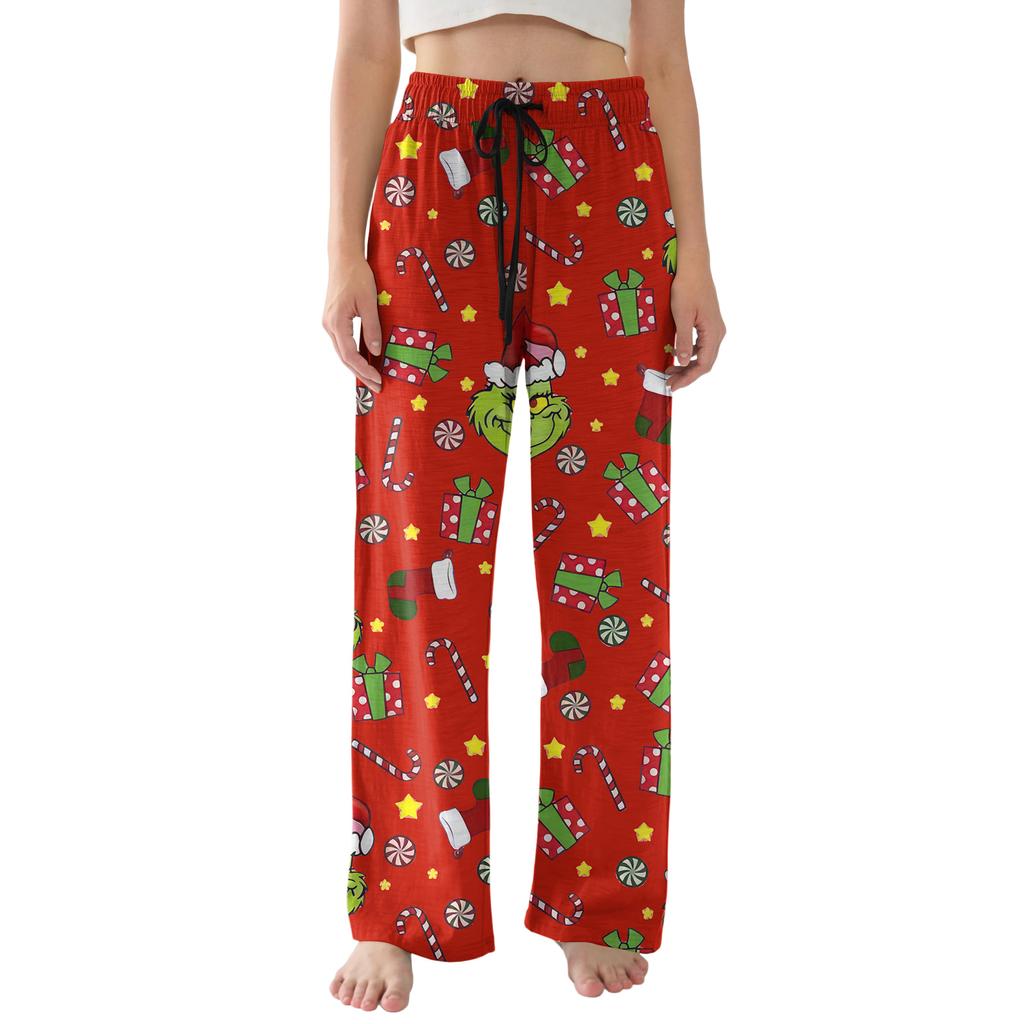 Pantalon de Pyjama pour Femme Léger Décontracté Confortable Pantalon Palazzo Vêtements de Nuit Vêtements d'Intérieur Bas Avec Poches