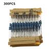 300PCS 1/4W 1% Carbon Film Resistors Kit 10 To 1M Ohm 30 Values Metal Resistors with Individually