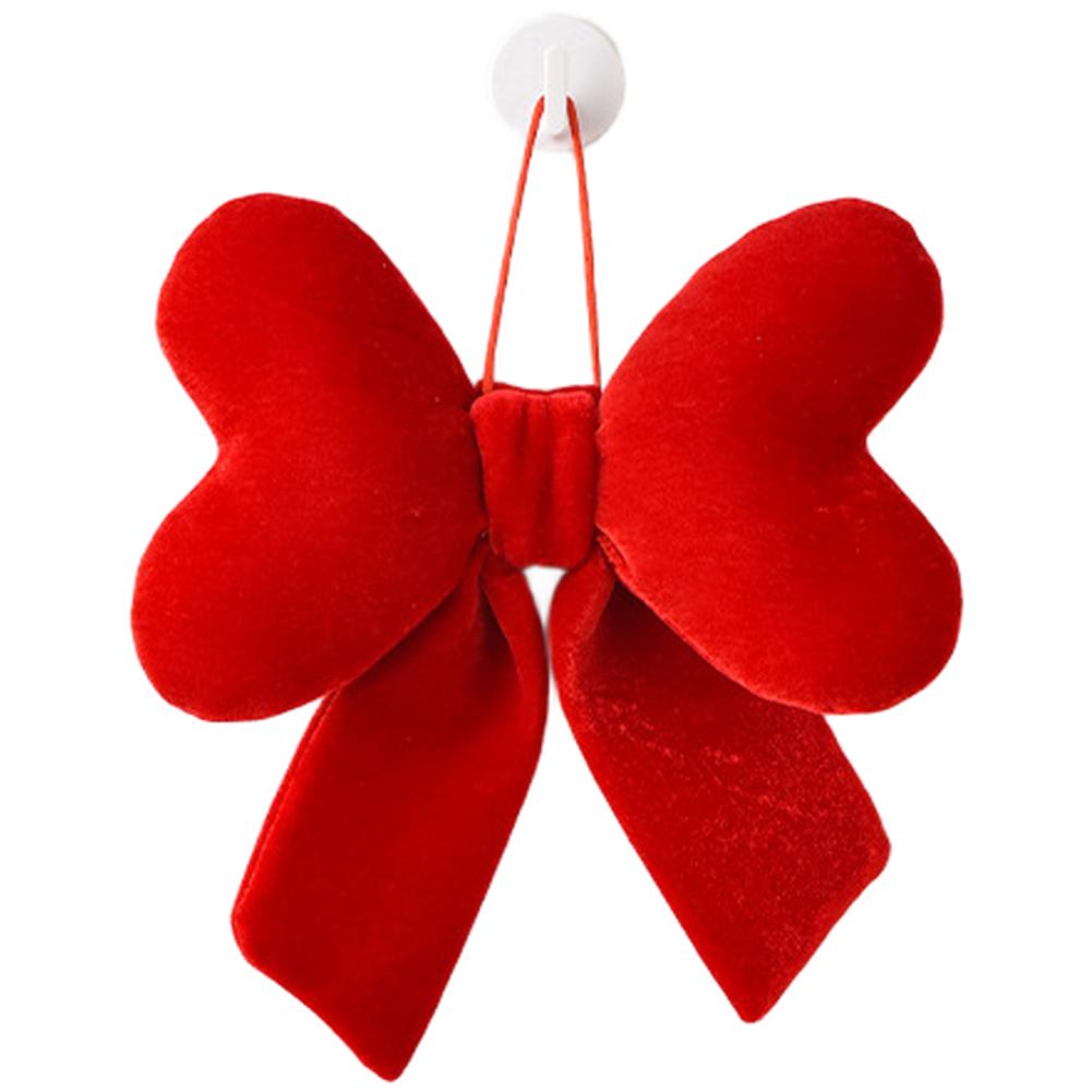 

Modern Red Heart Bow Ornament for Valentine Decor with Hanging Ribbon for Home Wedding and Celebration Settings Small Size