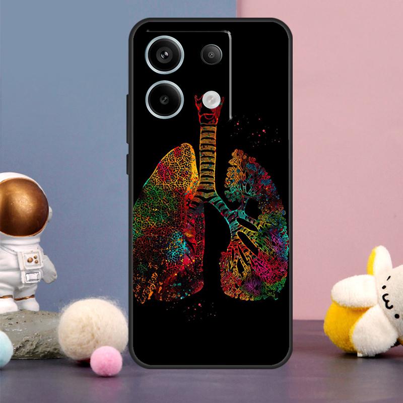Human Heart Brain Lungs Case For Xiaomi Redmi Note 13 Pro 12 11 9 10 9S 10S 11S 12S Redmi 12 13 10C 12C 13C Cover