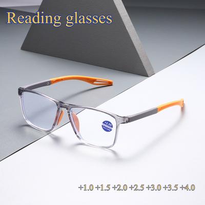 Anti-blue Light Reading Glasses Ultralight TR90 Sport Presbyopia Eyeglasses Women Men Far Sight Optical Eyewear Diopters To +4.0