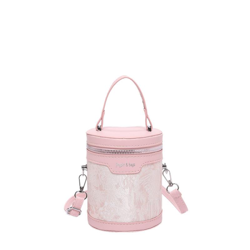 Trendy Urban Minimalist Bucket Bag For Women In Chic Black White And Pink Colors розовый