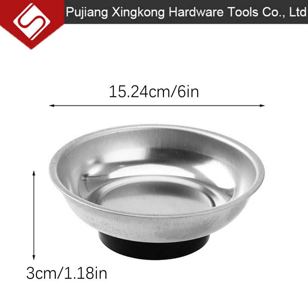 3/4/6 Inches Magnetic Tray Circular Magnetic Parts Bowl Screw Storage Tray Stainless Steel Tools Tray For Auto Suction Pad Tools