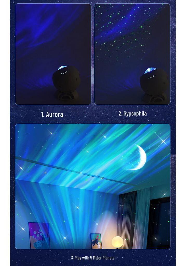 Bluetooth Aurora Starry Sky Projector with Music and Atmosphere Light - Perfect Gift for Couples
