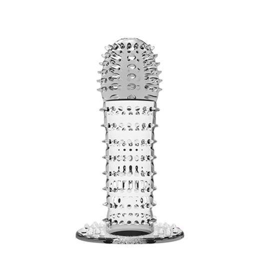 Faux Crystal Penis Sleeve Men Penis Touch-Real Cover Cock Enlargement Dick Extender Forbedret intimitet Sexprodukt