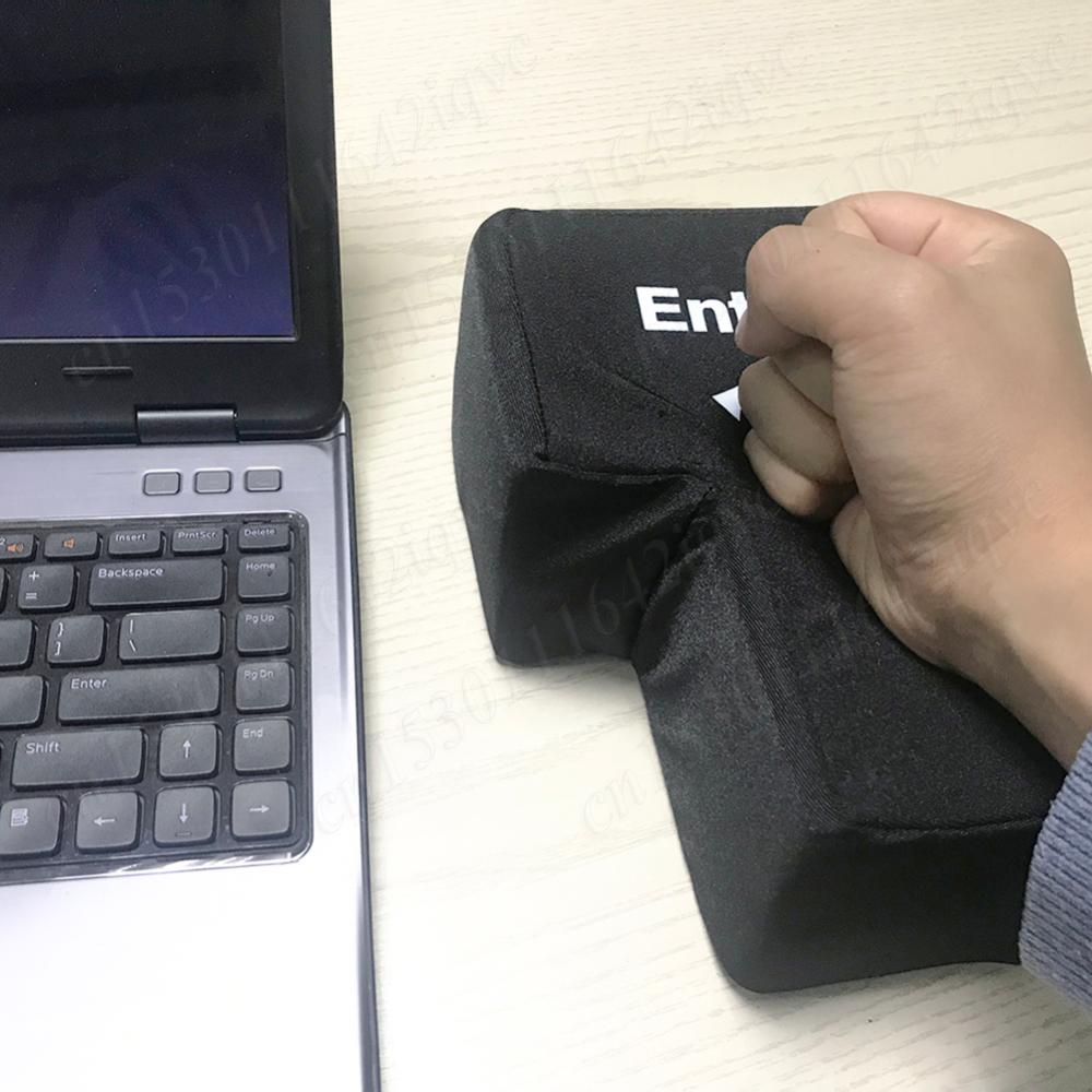 Anti-Stress Computer Huge Enter Key Big Giant USB Keyboard Vent Button Pillow Office Desktop Stress Reliever Cushion Enter Key
