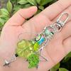 Anime Green Four Leaf Clover Cosplay Keychain Keyring Phone Chain Key Chain Star Colorful Button Pendant Jewelry Accessory Props