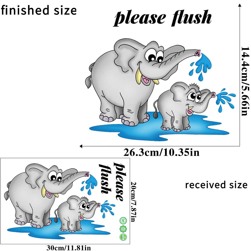 

Мультфильм милый слон наклейка на унитаз забавная ванная комната водостойкая наклейка на стену наклейки на крышку унитаза съемные 20x30cm