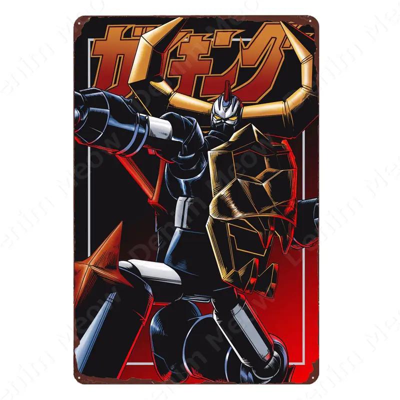 Sci-Fi Animation Blechschild Vintage Anime Roboter Cartoon Filmposter Man Cave Wandplatte Schilder Dekor Shabby Garage Blechschilder