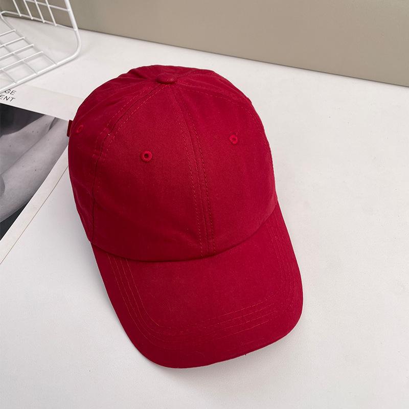 Embroidered Letters Show The Face Small Peaked Cap Children'S Season Sun Protection Warm Versatile Big Head Circumference Baseball Cap