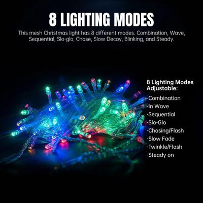 Outdoor Led Waterproof Christmas Net Light 192 Led 9.8 Ft X 6.6 Ft 8 Modes Garden Party Christmas Tree Decoration