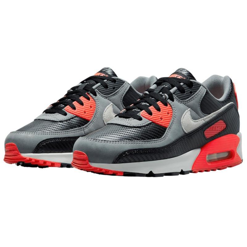 Nike Men's Air Max 90 Premium Low-Top Casual Running Shoes Black Grey Red HM9432-001
