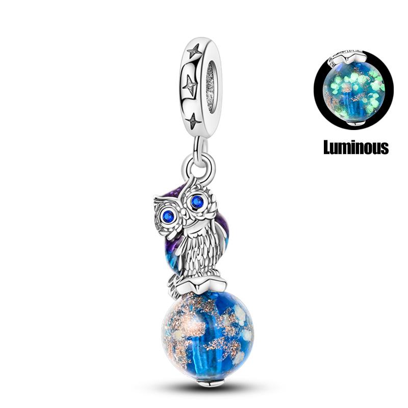 Trendy 925 Silver Large Billed Bir White Dove Parrot Feather Charms Beads Fit Pan 925 Original Bracelets DIY Luxury Fine Jewelry