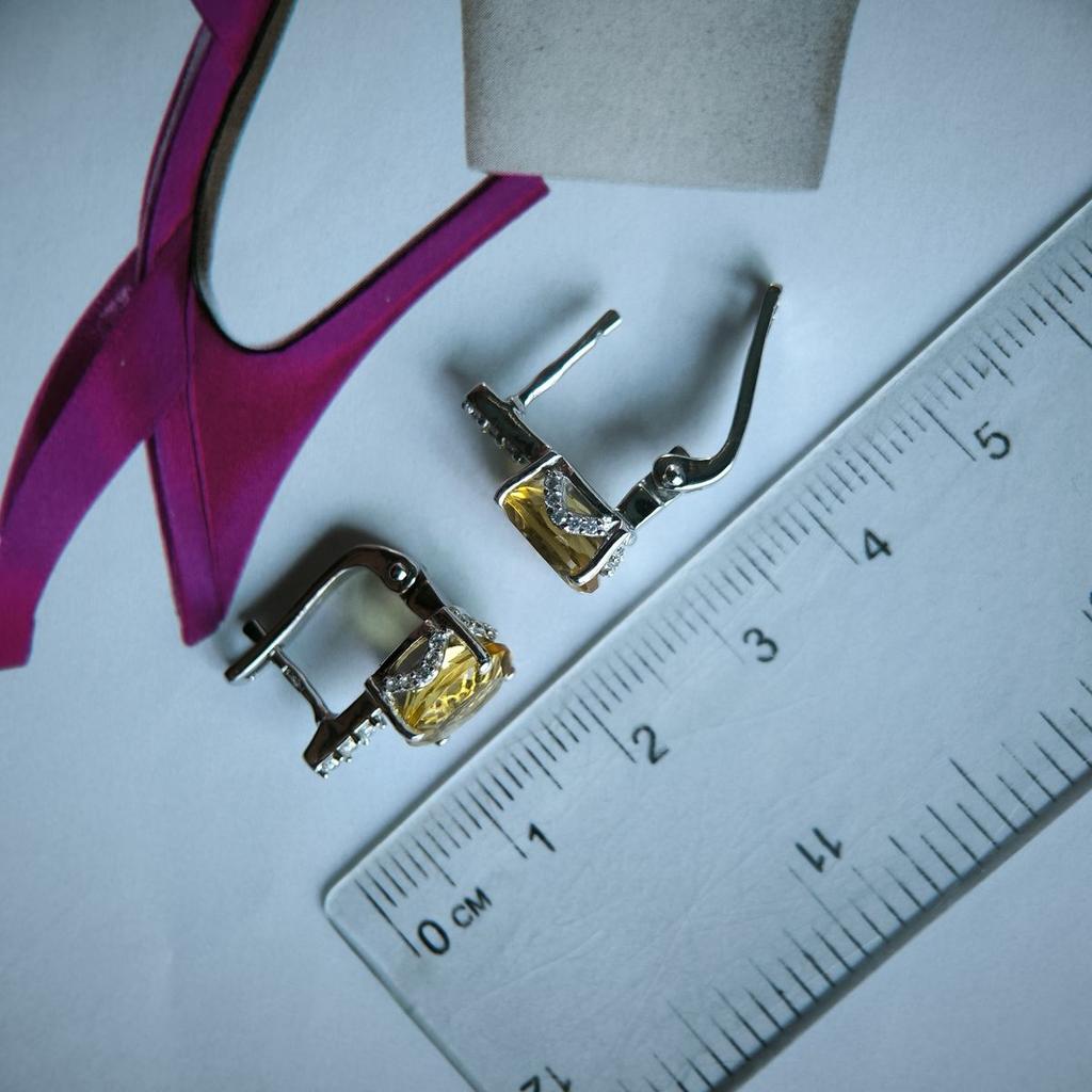 Silver Earrings with Nano Citrine (2189961)