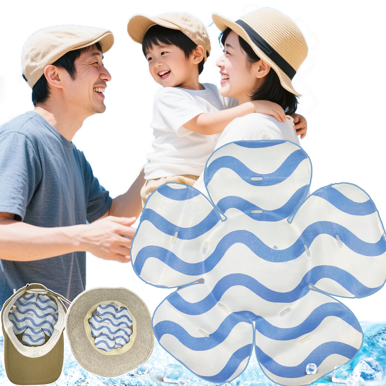 

охлаждающий элемент для головы со льдом PCM в качестве шеи замерзает естественным образом при 28 Голова прохладное охлаждение тепловой удар тепло подходит для детей и многоразовый 1 Шляпа, пакет, [Тот же кулер,