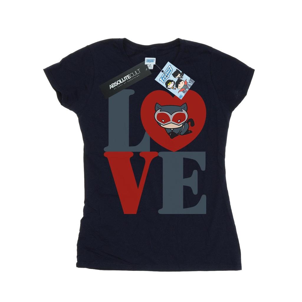 DC Comics Womens/Ladies Chibi Catwoman Love Cotton T-Shirt