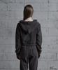 Arclive Embroidered Crop Zip-Up Hoodie (Dark Gray)