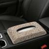 Car Tissue Box Diamond Bling Women's Interior Accessories Auto Napkin Holder Portable Space Saving Tissue Dispenser Interior