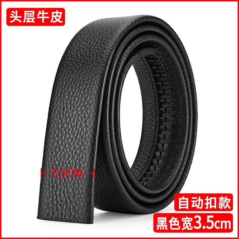 Belt Men'S Genuine Leather Does Not Take The Lead, Automatic Buckle Men'S Belt Cowhide Green Headless Belt Body Trendy Light Person Without Buckle