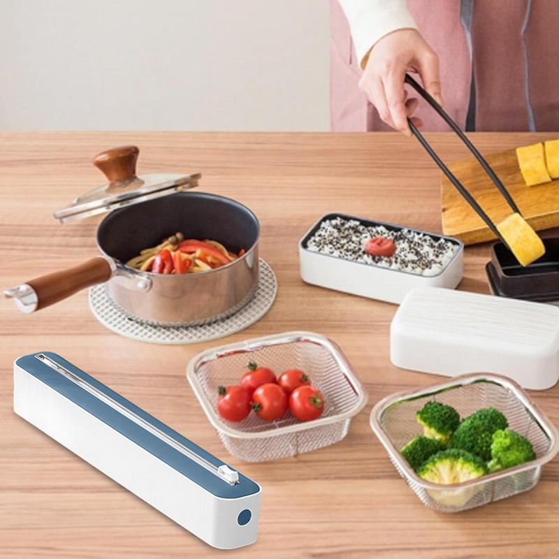 Food Wrap Dispenser Foil Cling Film Roll Baking Parchment Cutter Plastic Cutter Storage Holder Box Kitchen Tool Accessories