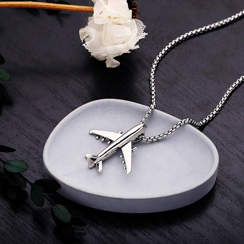 

Noter New Trendy Men Airplane Necklace 28 Inchs Long Collar Hiphop Rock Pendant Colar Masculino Male Accessories Boyfriend Gift