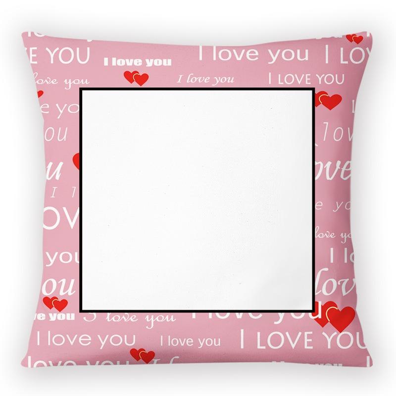 Custom Photo Pillow Case Diy I Love You Print Peach Skin Cushion Cover Valentine Gift For Couple Bedroom Sofa Decor 45X45