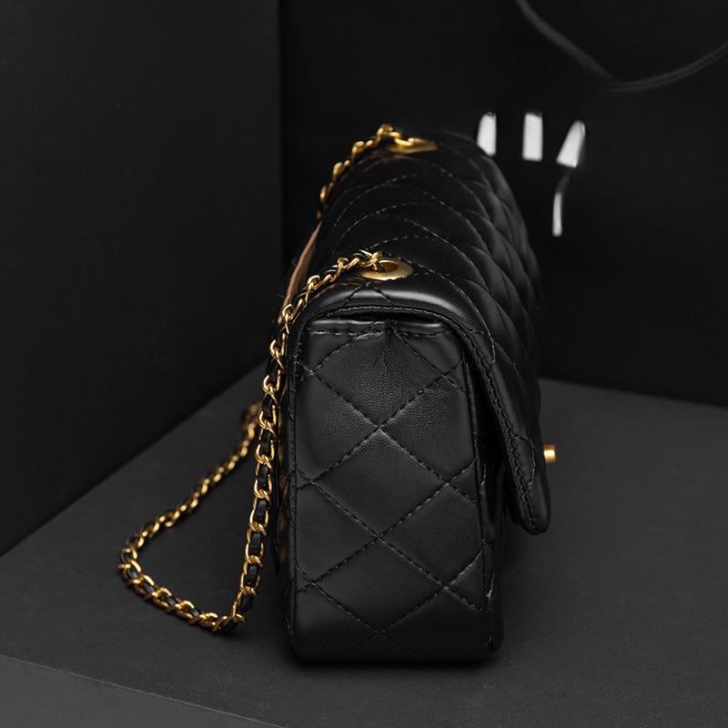 Bolso Cuadrado Gordo de Perla Dorada Bolso de Cadena Ringer de Primavera y Verano de Un Hombro Cruzado Bolso de Mujer Pequeño Fragante Estilo Extranjero