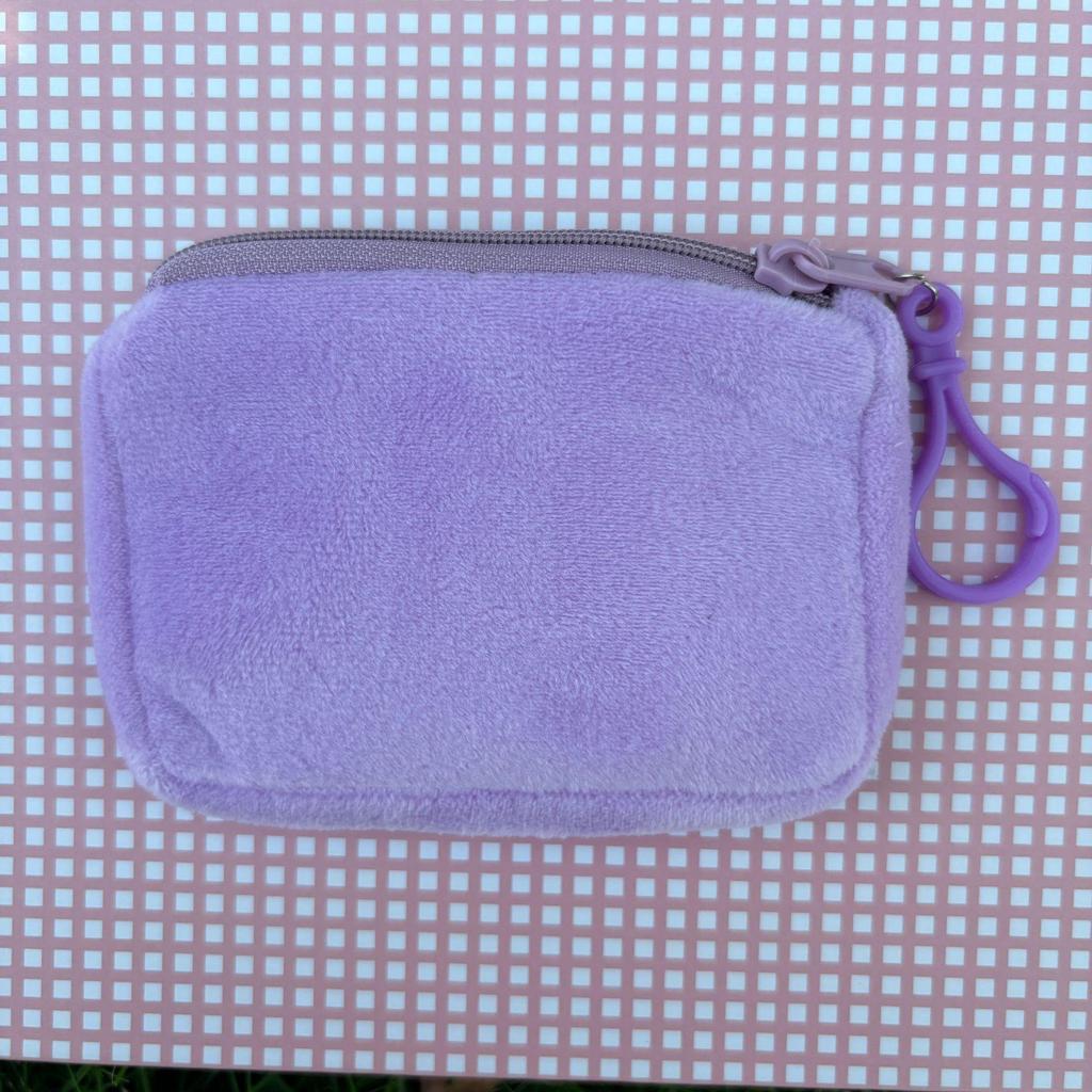 Solid Color Plush Coin Purse & Earphone Case - Cute, Simple Storage Pouch