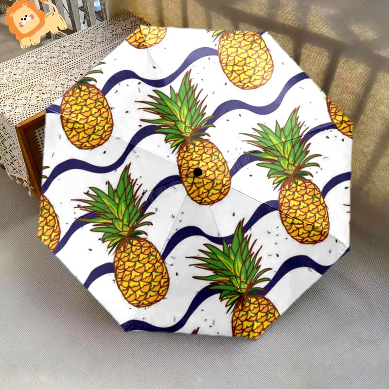 1PC Food theme Umbrella Portable Folding Umbrella Iron Frame Hole Bone Structure Outdoor Home Umbrella A1